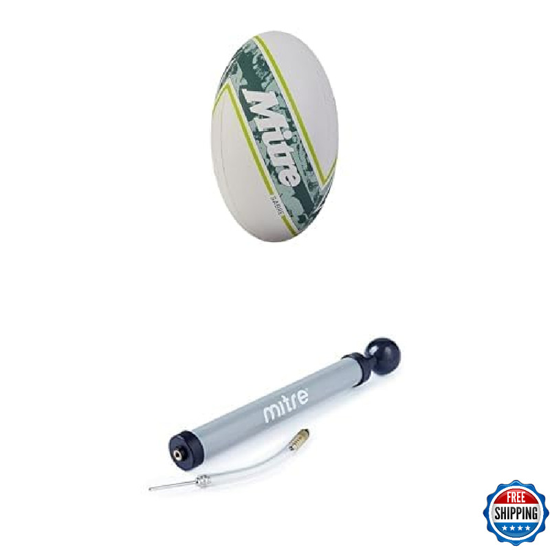 Mitre Rugby Soccer Ball Pump Bundle Unisex