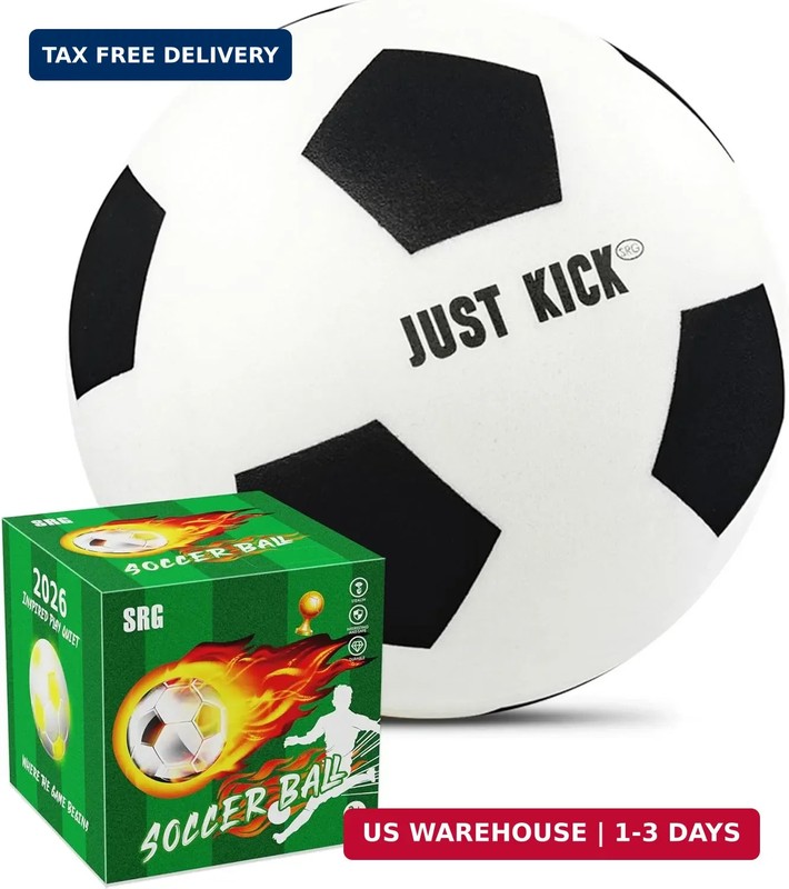 SRG Silent Foam Soccer Ball – Airless Indoor House Ball for Quiet Training, Soft