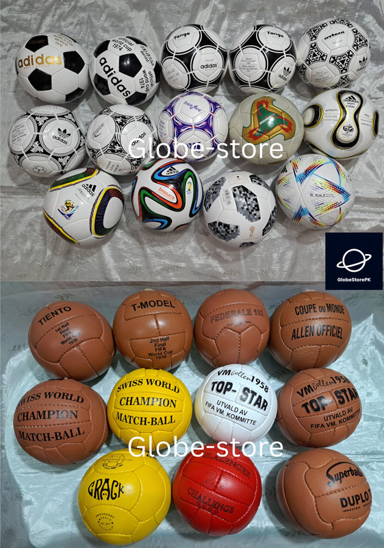 Historical 25 Pcs FIFA World Cup Soccer Match Balls Set 1930 to 2022 – Size 5