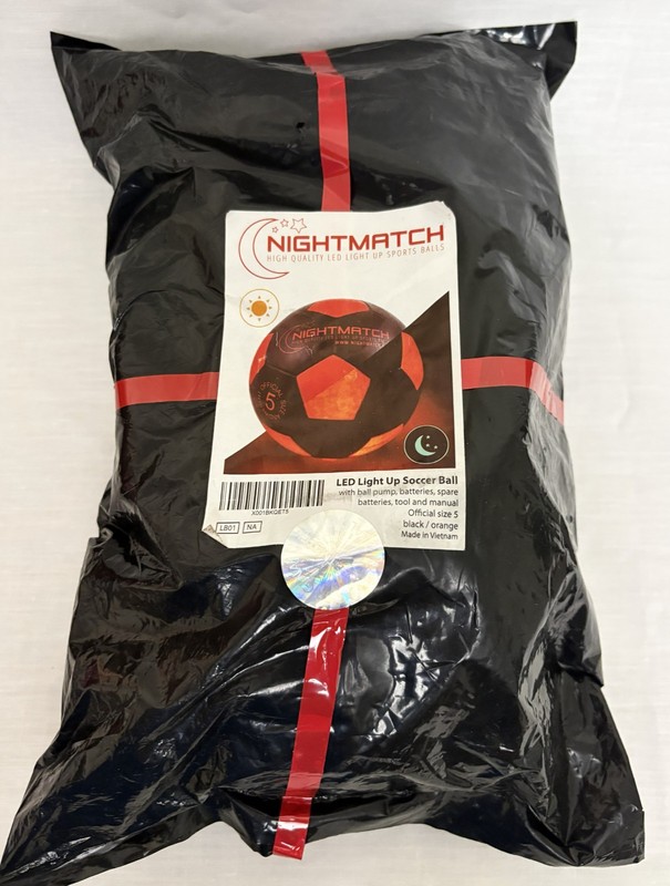 LED Light Up Soccer Ball-NIGHTMATCH-Official Size 5 Pump Batteries Tool Book NEW
