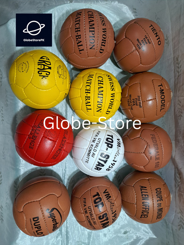 Mini Set 11 Pcs Historical FIFA World Cup 1930 to 1966 Leather Balls – Size 1