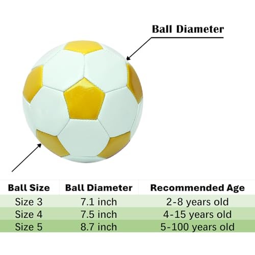 Soccer Ball Size 3,4,5 Practice Training Gift Boys Girls Kid Come Size 5 Yellow gallery