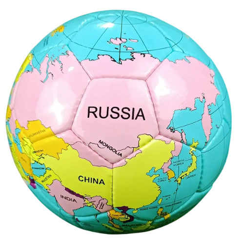 World Map Designed Unique High Composite Leather Soccer,Ball Size 5