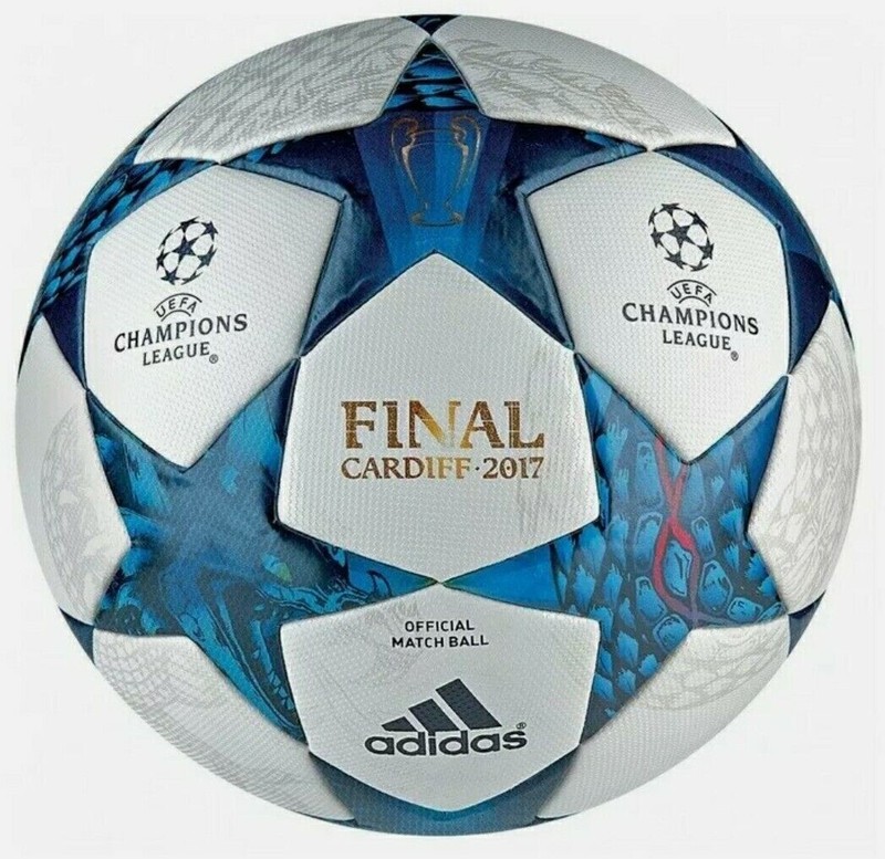 ADIDAS UCL FINAL CARDIFF 2017 OFFICIAL MATCH BALL – WHITE/MYSTERY BLUE/CYAN.