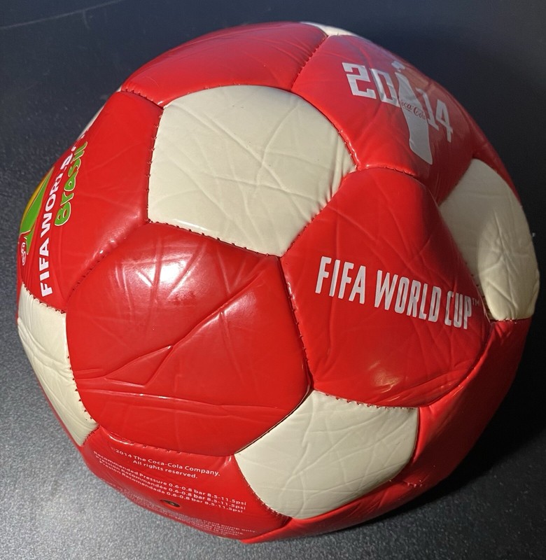 2014 Brazil FIFA World Cup Coca Cola Soccer Ball Red White Brand New