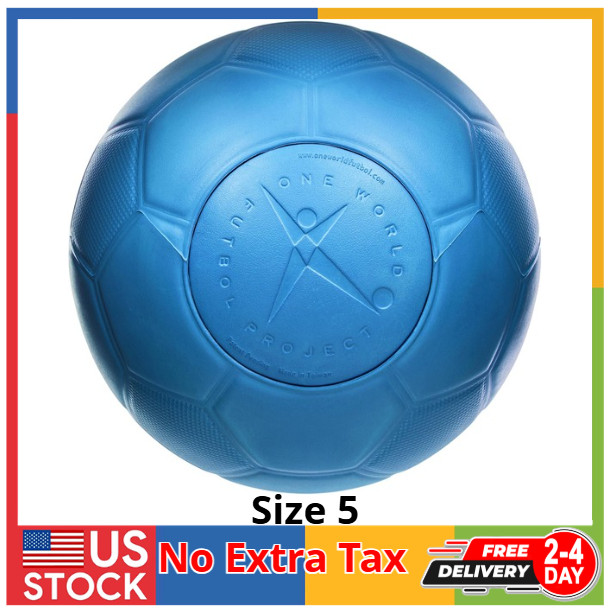 Soccer Ball – Unpoppable, Unbreakable, Non-Deflating, Non-Toxic Futbol – Blue, S
