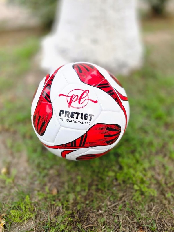 Soccer Ball Size 5 Red White Hand stitch Training Match Football Outdoor Indoor gallery