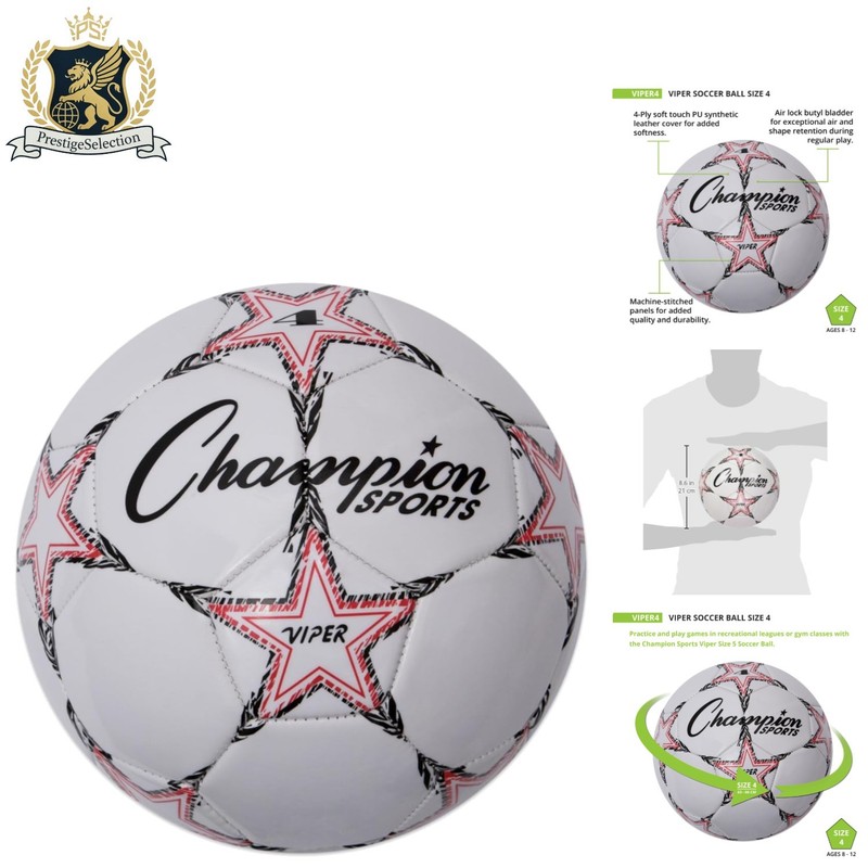 Multi-Color Viper Soccer Ball – Size 4, Perfect for Indoor & Outdoor Youth Play