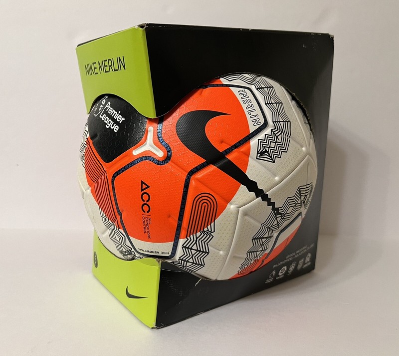 Nike Premier League Merlin Official Match Ball White/Black/Hyper Crimson Size 5