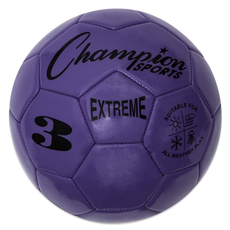 Champion Sports Extreme Soft Touch Butyl Bladder Soccer Ball, Size 3, Purple