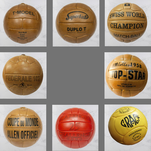 Historical Balls Set 8 Pcs FIFA World Cup 1930 to 1966 in Leather Size 5
