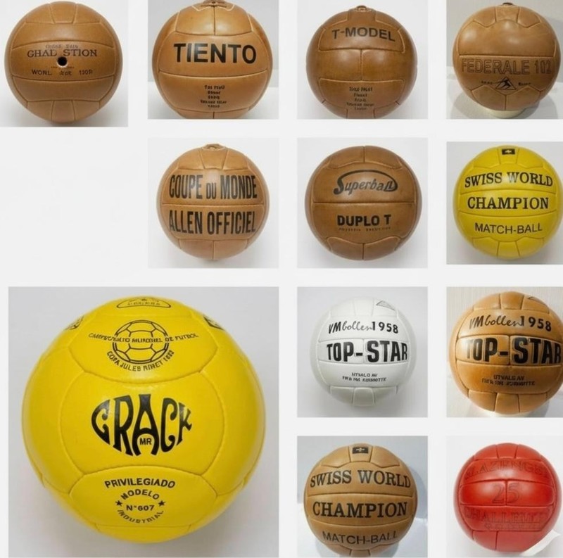 Rare Historical Soccer Ball Set 11 Pcs (1930 to 1966) Leather Size 5