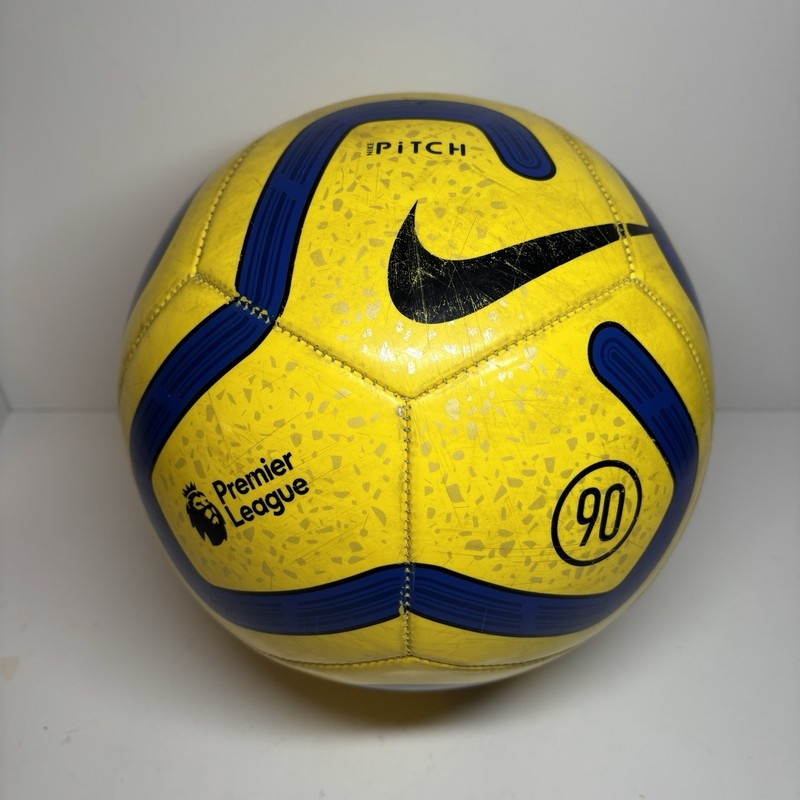 Nike Premier League Pitch Soccer Ball Yellow Blue T90 Aerow Hi-Vis 2019/20 Sz 5