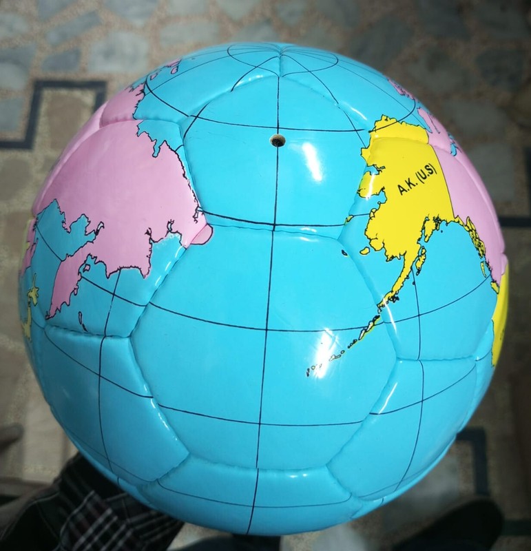 New World Map Earth Globe Hand Stiched Soccer ball Size 5 gallery