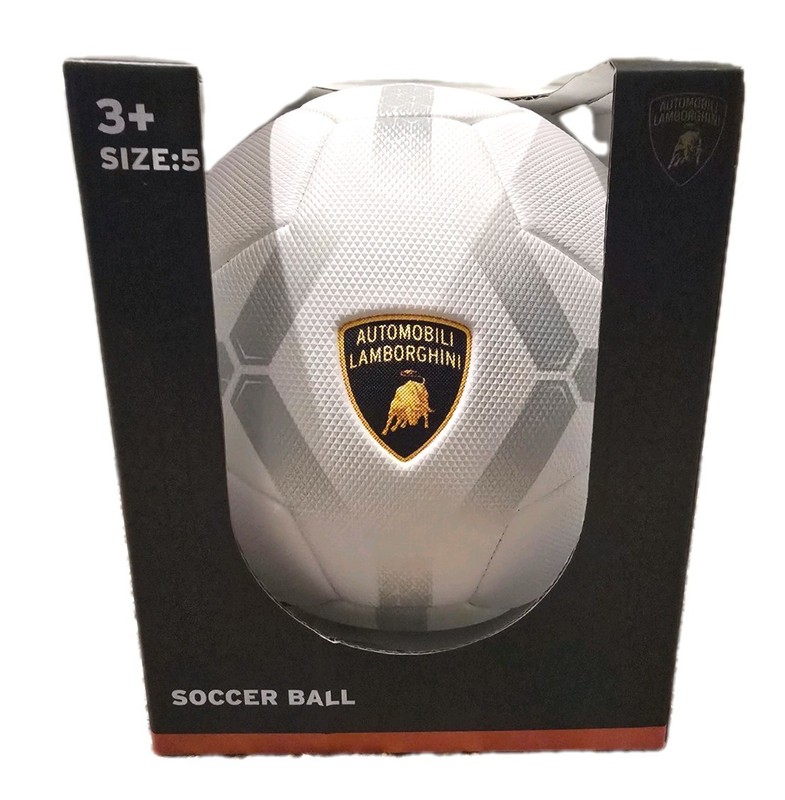 Automobili Lamborghini White Silver Soccer Ball Size 5 PVC Rubber BRAND NEW