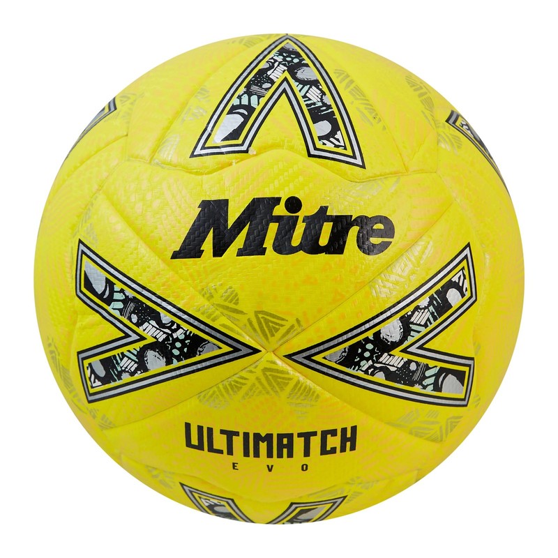 Mitre Ultimatch Evo Football Size 5 Yellow FIFA Approved Match Ball