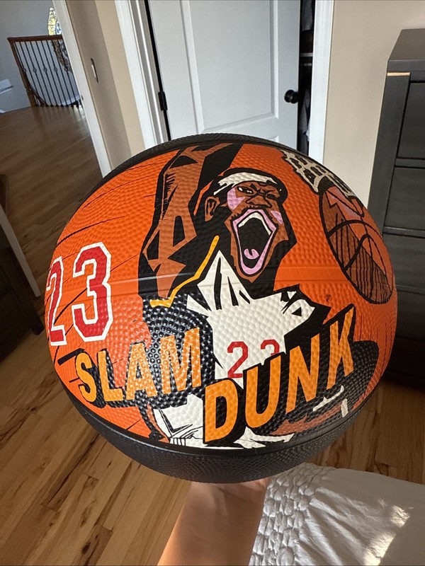 LeBron James Slam Dunk Mini Basketball – #23 – Black & Red Streetball Style