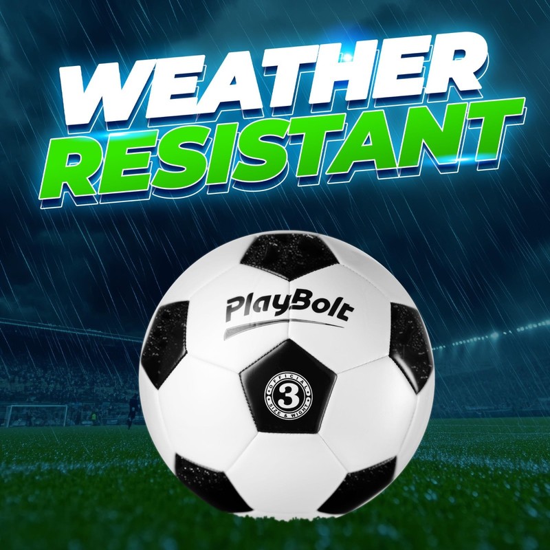 Size 3 Soccer Ball with Pump - Black & White Training & Match Ball for Kids - 1 gallery