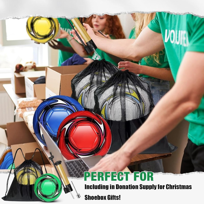 6 Pack Inflatable Christmas Soccer Balls with Pump for Kids' Outdoor Play gallery