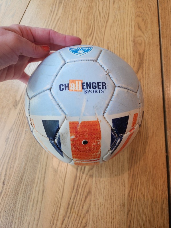 White & Orange Soccer Ball