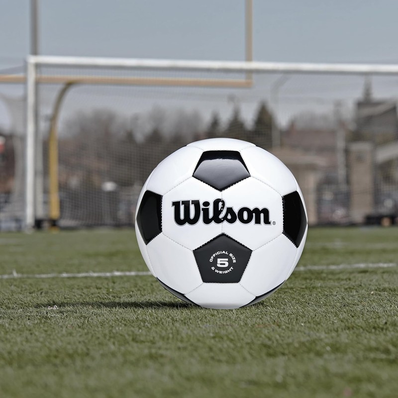 Classic Wilson Soccer Ball, Size 5 - Durable Black/White for Recreational Play gallery