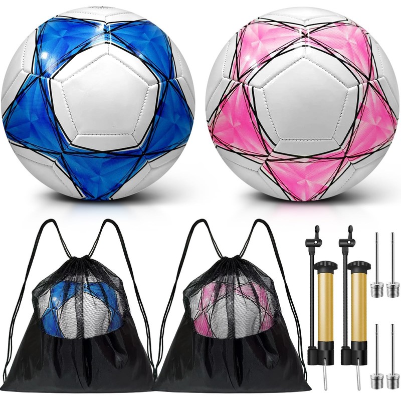 2 Pack Operation Christmas Deflated Soccer Ball with Pump for Child Size 3,Si…
