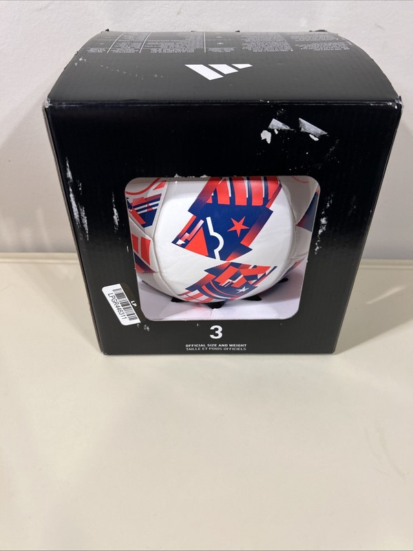Unisex Size 3 White Red Blue Adidas MLS Club Replica Match Soccer Ball IP1626