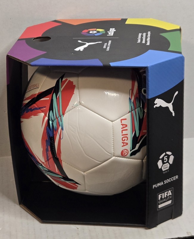 Puma Orbita LaLiga 1 MS Size 5 Puma White Multicolor Soccer Football gallery