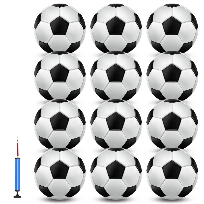 12 Pack Classic Soccer Balls Size 3 Inflatable with Pump for ,Youth and Adult…