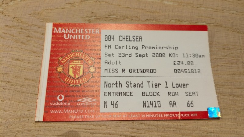 Ticket 2000 Manchester United vs. Chelsea FC Premier League 34051