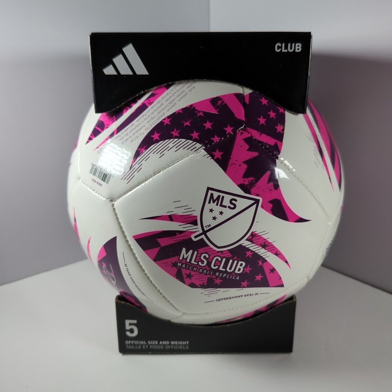 Mls 25 Club Soccer Ball White Purple Durable Machine Stitched Tpu 2025 Design