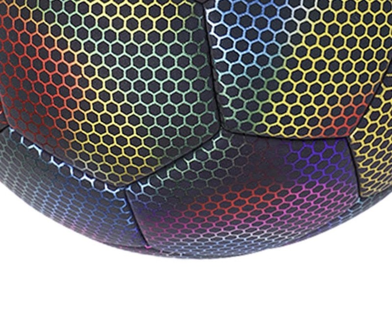 Glow Soccer Ball Rainbow Reflective LED Style Size 5 LumenSports New gallery