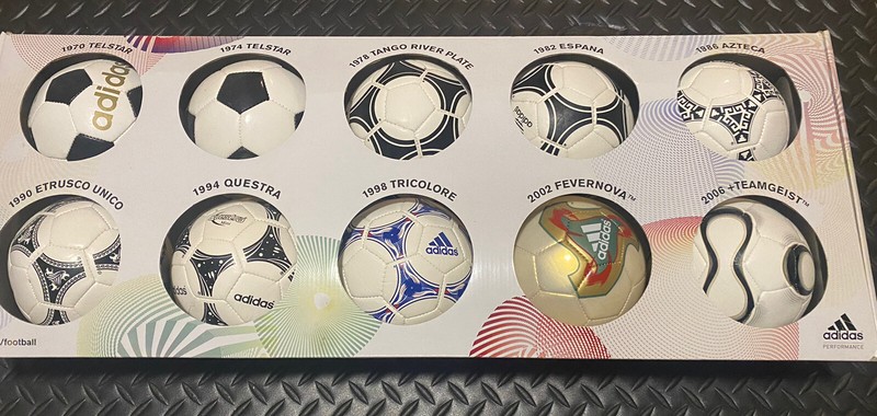 Adidas World Cup Mini Match Ball Boxed Set 10 Ball 1970-2006 Never Played With