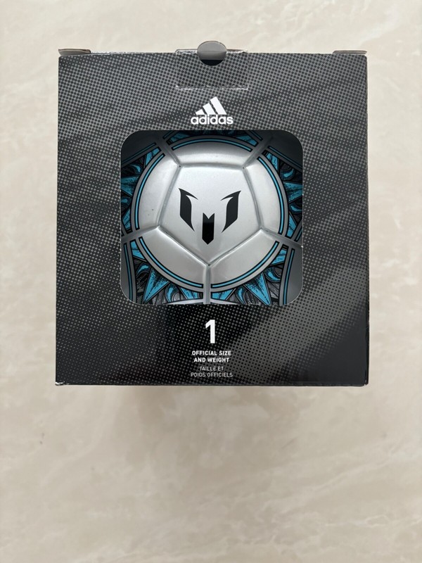 SOCCER BALL-SIZE 1-MINI-MESSI LOGO-THERMAL BONDED-GRAY IN COLOR-NEW-COMES IN BOX