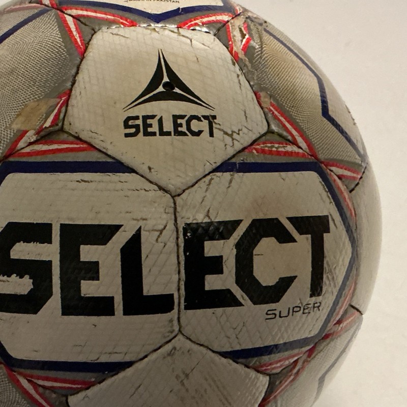 Select Super Soccer Ball FIFA Quality Hand Stitched Size 5 White Red Blue Silver gallery