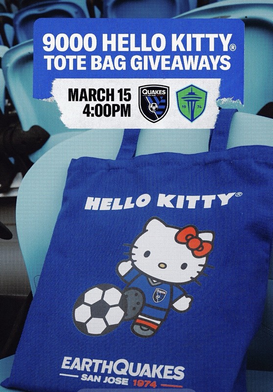 Hello Kitty San Jose Earthquakes Tote Bag