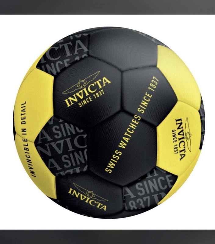 Invicta Soccer Ball Size 5 IGO100-2 Black Yellow New Sealed Sports Gear