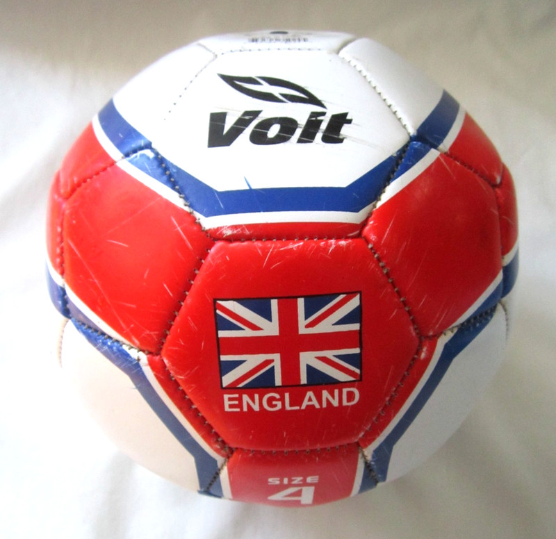 SOCCER BALL Voit England Flag Size 4 Red White & Blue
