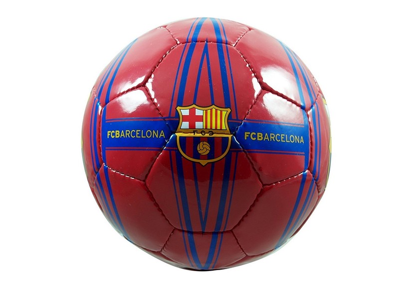 Handsewn Futbol Soccer Ball – Yellow with Blue Wavy Stripes – FCB (Futbol Clu…