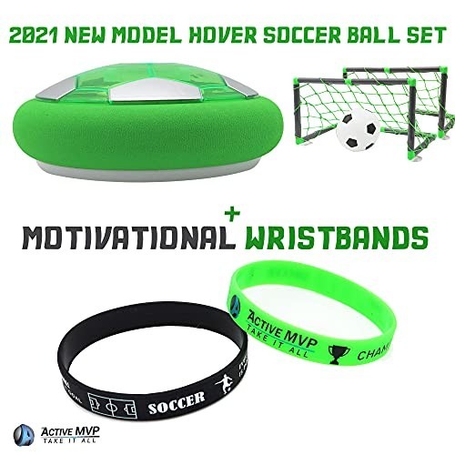 Rechargeable Hover Soccer Ball Set with 2 Goals - Indoor LED Air Soccer Game for gallery