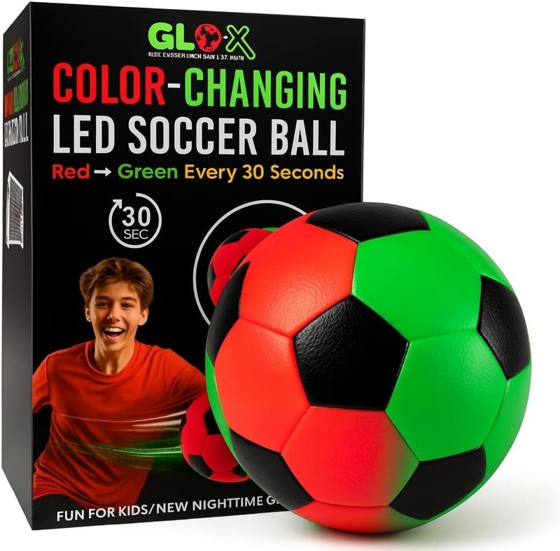 LED Light Up Soccer Ball Size 5 Glow in Dark Color Changing Kids Gift Toy