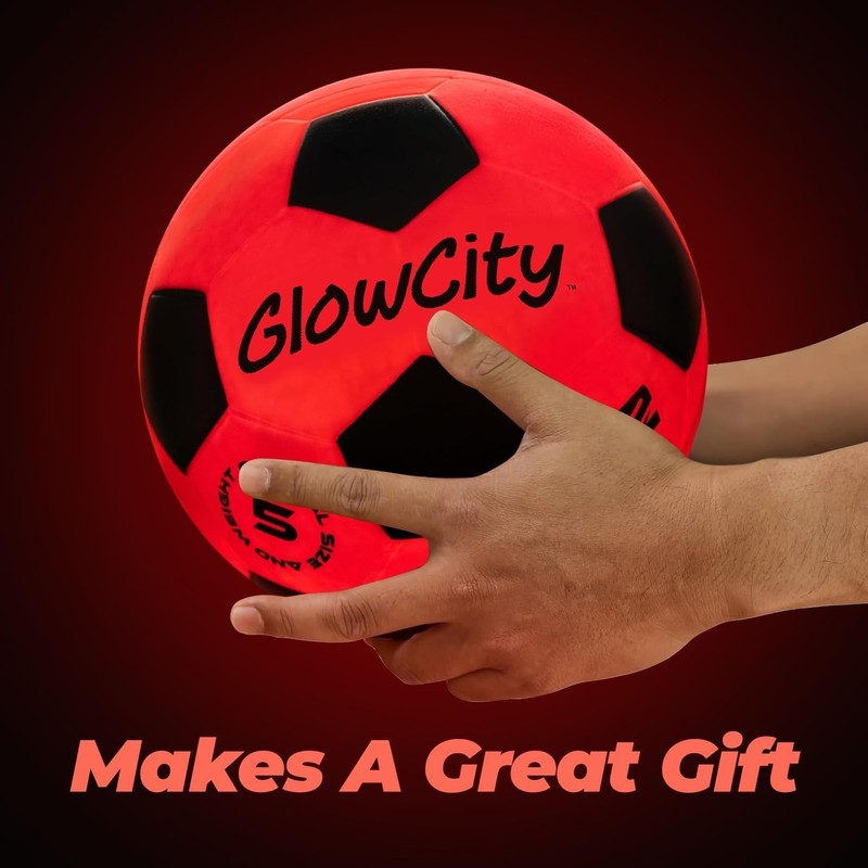 Impact Activated Glow Soccer Ball - Light Up Sizes 3, 4, 5 for Ages 6-14 gallery