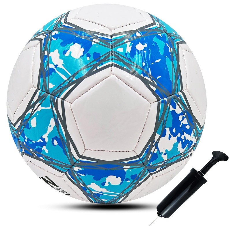 Size 4 Soccer Ball for Training Durable Leather, Indoor/Outdoor Use, Pump