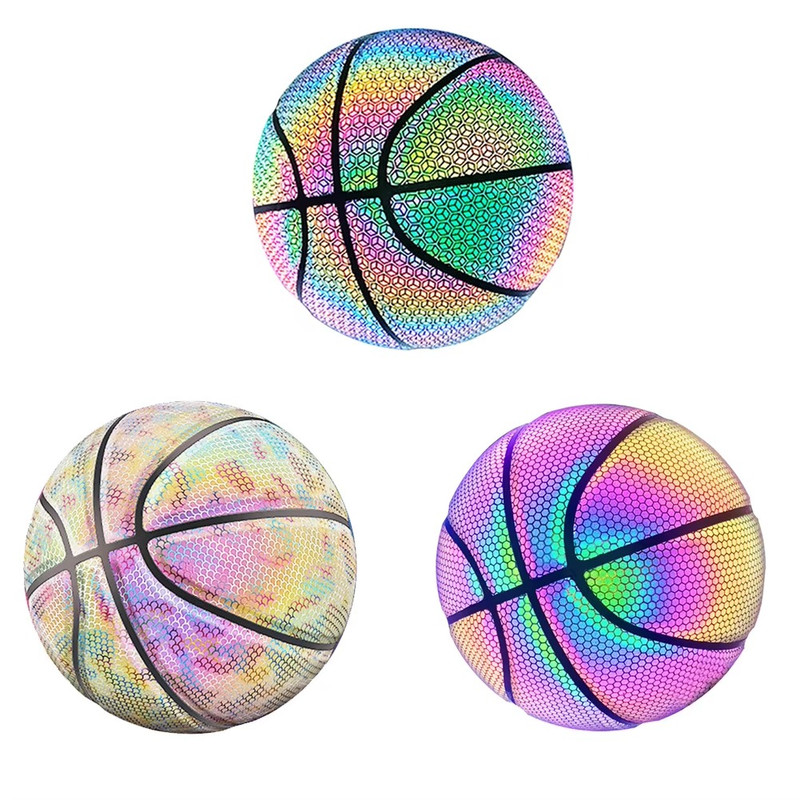 Holographic Reflective Basketball, PU Leather Wear Resistant gallery