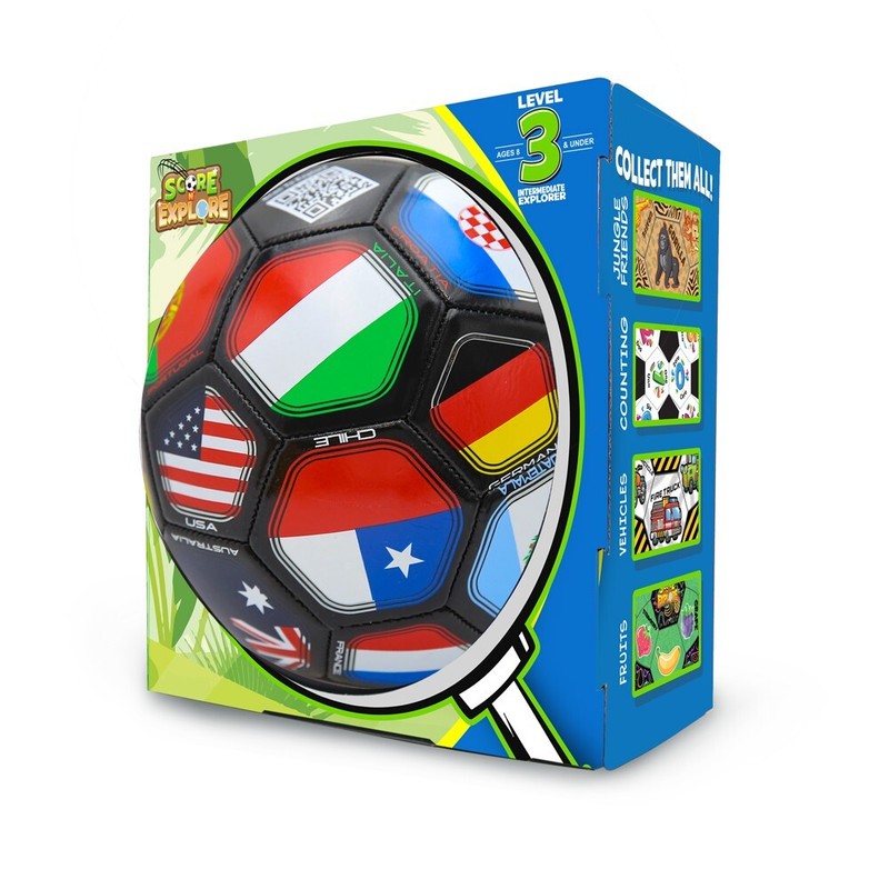 Score N‘ Explore Children’s Learning Development Soccer Ball International Black