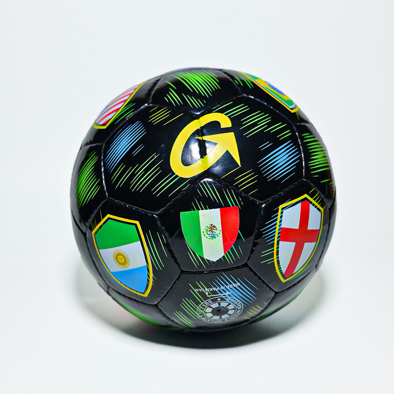 Hand-Stitched – Official Size 5 Soccer Ball – Match Quality – With 5 Flag Panels