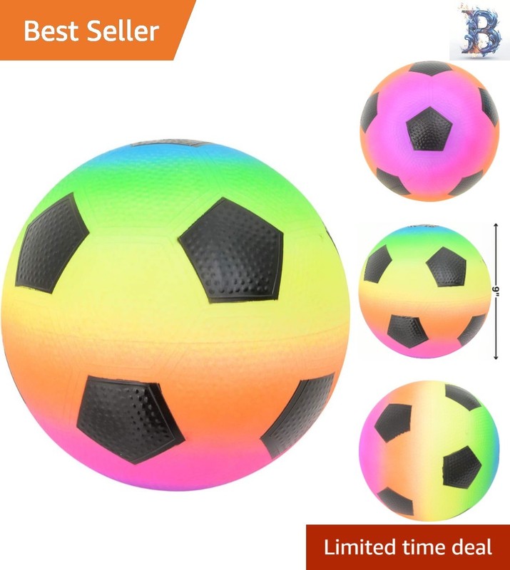 Joyful 9-Inch Rainbow Soccer Ball – Perfect for Playdates & Celebrations!