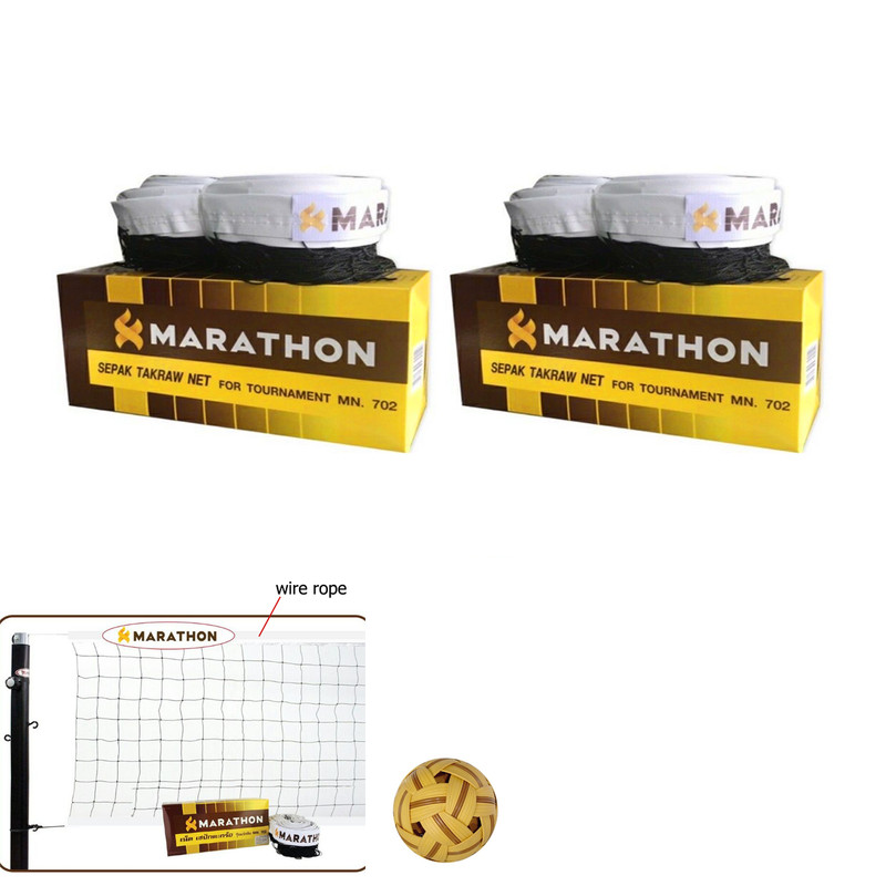 Set 2 pcs Thai SEPAK TAKRAW Net Volleyball Asian Sport Ball Game MN702