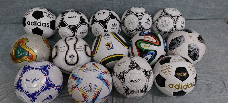 Adidas All Historical Soccer Balls Set FIFA World Cup 1970-2022 Size-5 | 14pcs