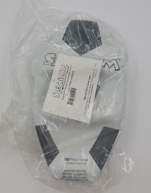 Spectrum Rubber Soccer Ball Size 5 White/Black Brand New Sealed